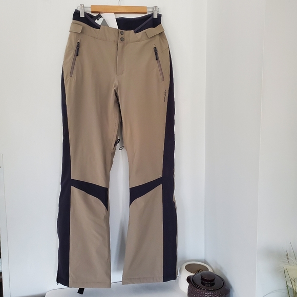 SPYDER Women Echo Insulated Ski Snowboard Pants Size 12 NWT Cashmere w/Black - Picture 1 of 16